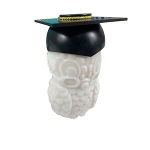 Avon Dr. Hoot Wild 1977 Milk Glass Graduate Country After Shave 4 Fl. Oz. Owl Bo